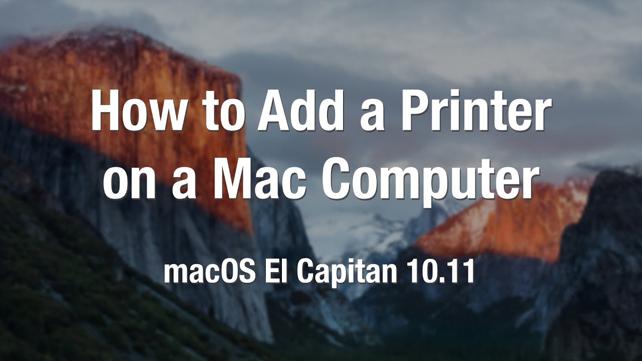 change the print driver for mac el capitan